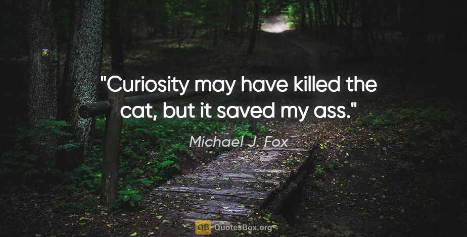Michael J. Fox quote: "Curiosity may have killed the cat, but it saved my ass."