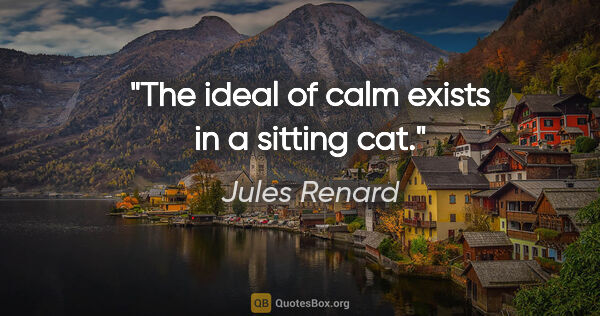 Jules Renard quote: "The ideal of calm exists in a sitting cat."