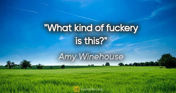 Amy Winehouse quote: "What kind of fuckery is this?"