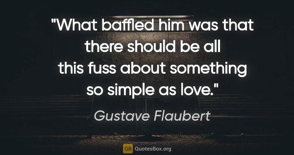 Gustave Flaubert quote: "What baffled him was that there should be all this fuss about..."