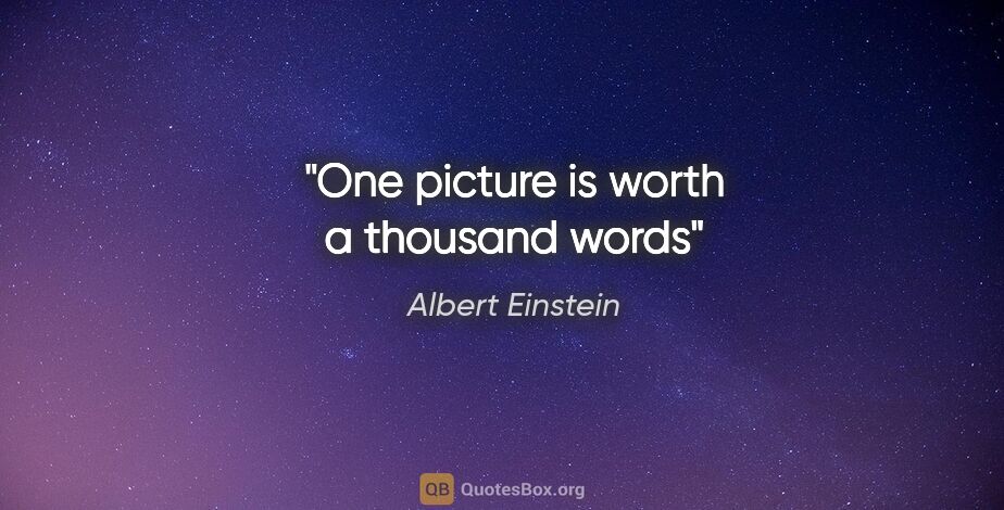 Albert Einstein quote: "One picture is worth a thousand words"