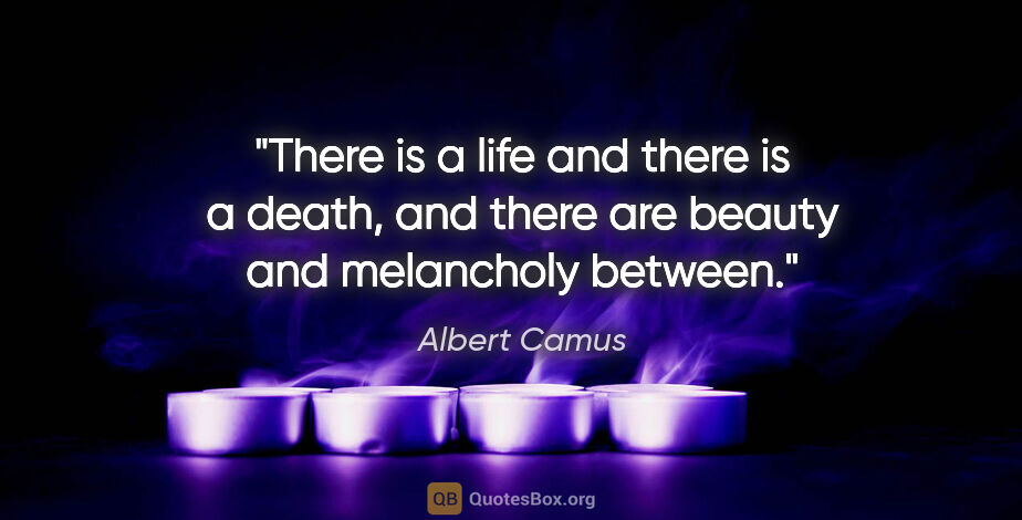 Albert Camus quote: "There is a life and there is a death, and there are beauty and..."