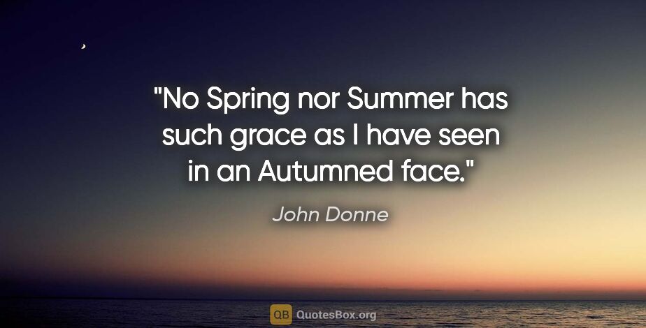 John Donne quote: "No Spring nor Summer has such grace as I have seen in an..."