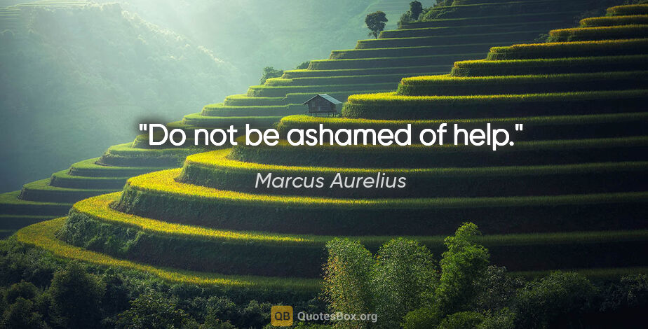 Marcus Aurelius quote: "Do not be ashamed of help."