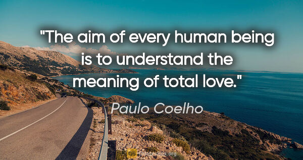Paulo Coelho quote: "The aim of every human being is to understand the meaning of..."