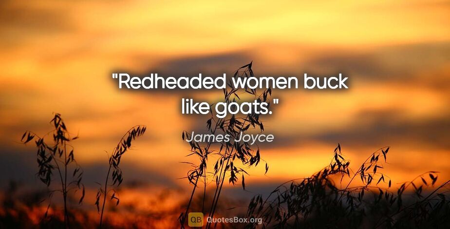 James Joyce quote: "Redheaded women buck like goats."