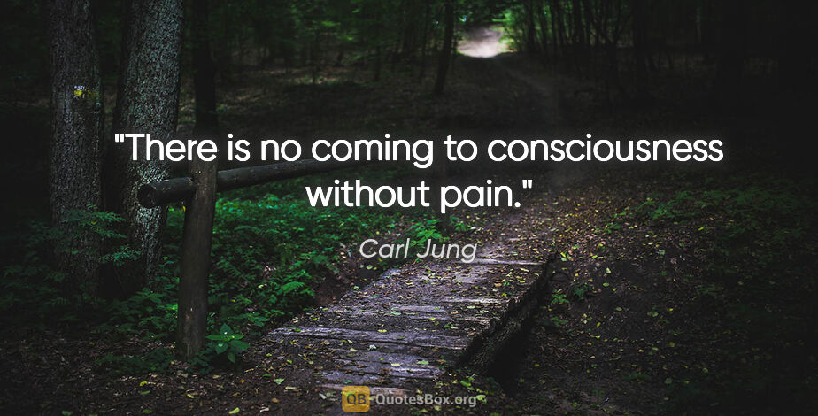 Carl Jung quote: "There is no coming to consciousness without pain."