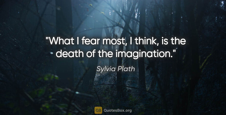 Sylvia Plath quote: "What I fear most, I think, is the death of the imagination."