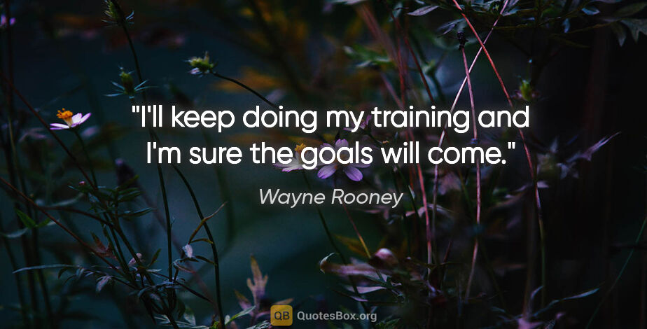 Wayne Rooney quote: "I'll keep doing my training and I'm sure the goals will come."