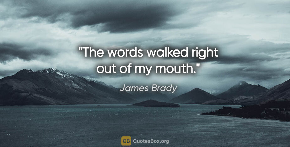 James Brady quote: "The words walked right out of my mouth."