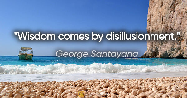 George Santayana quote: "Wisdom comes by disillusionment."
