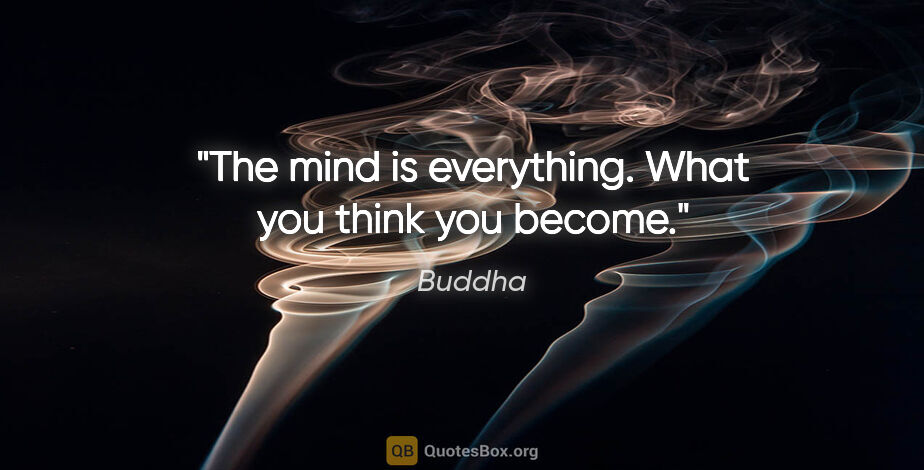 Buddha quote: "The mind is everything. What you think you become."