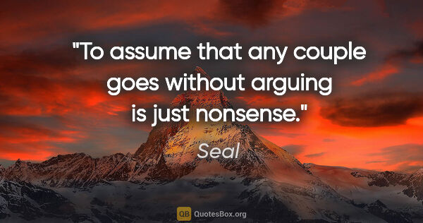 Seal quote: "To assume that any couple goes without arguing is just nonsense."