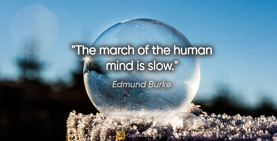 Edmund Burke quote: "The march of the human mind is slow."