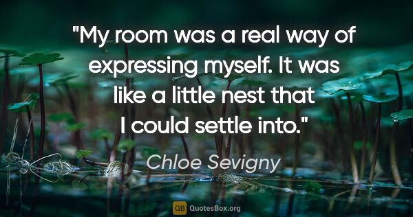 Chloe Sevigny quote: "My room was a real way of expressing myself. It was like a..."