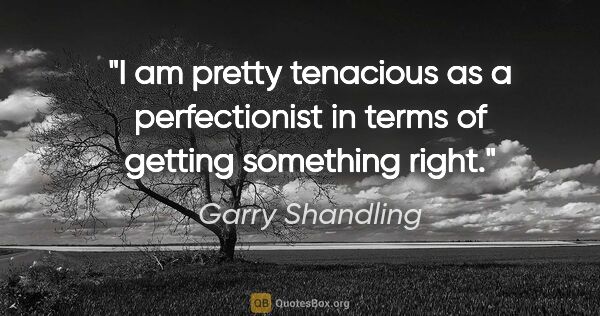 Garry Shandling quote: "I am pretty tenacious as a perfectionist in terms of getting..."