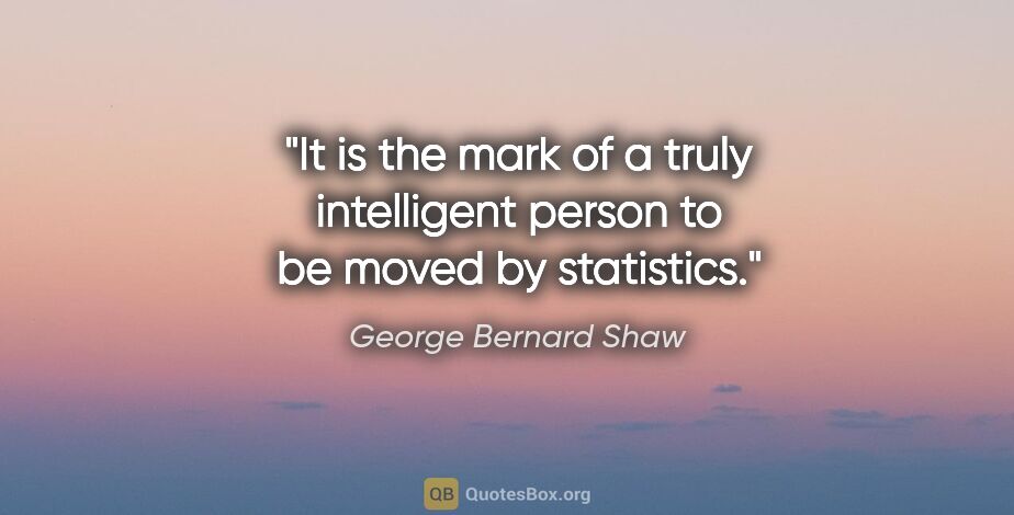 George Bernard Shaw quote: "It is the mark of a truly intelligent person to be moved by..."