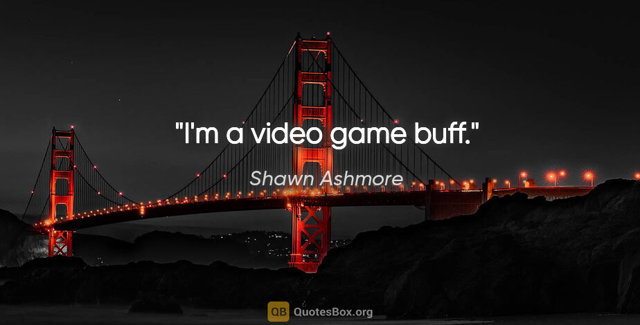Shawn Ashmore quote: "I'm a video game buff."