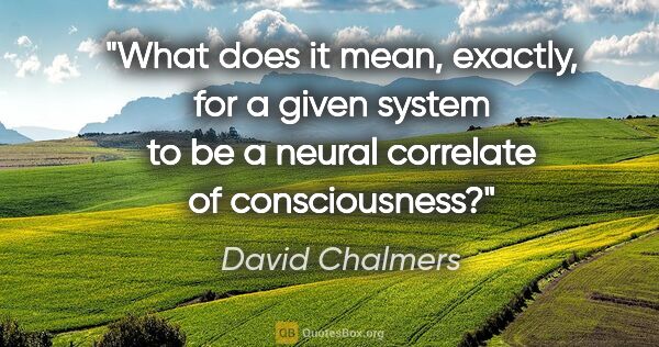 David Chalmers quote: "What does it mean, exactly, for a given system to be a "neural..."