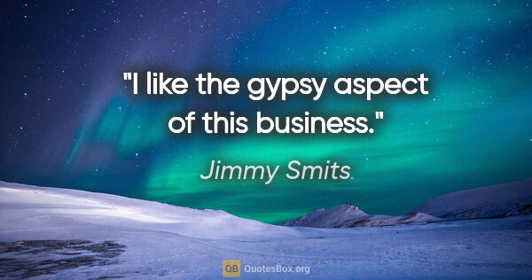 Jimmy Smits quote: "I like the gypsy aspect of this business."